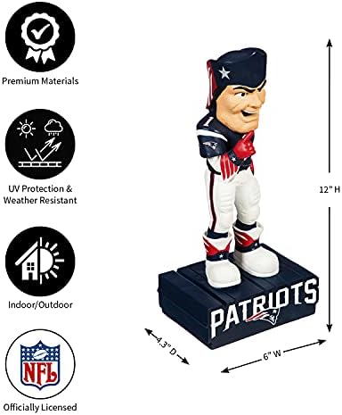 Tim Sports America NFL New England Patriots Zabavna šarena statua maskota 12 inča visoka