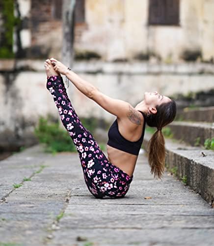 Čudesne joge ženske tiskane visoke struk joge gamaše | 2 bočni džepovi | Meka lagana vježba