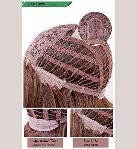 LANOVA Brown Ombre pepeljaste srebrne perike sa šiškama valovita kosa sintetičke ljepljive perike za žene 18