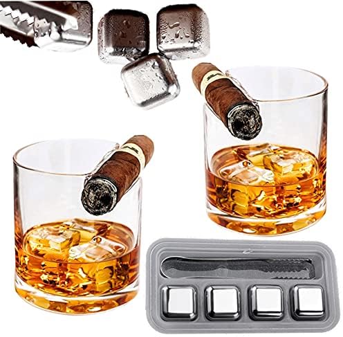 Luksuzni SET: set čaša za viski od 2 + 4 kamena i pribora za viski. Poklon Set viskija sa držačem stakla za