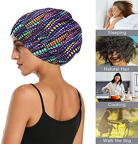 Kapa s lubanjem za spavanje Radni šešir Bonnet Beanies za žene Striped Rainbow Bohemian Vintage