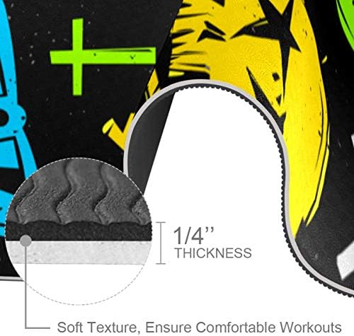 Siebzeh Rock Black Premium Thick Yoga Mat Eco Friendly Rubber Health & amp; fitnes non Slip Mat za sve vrste