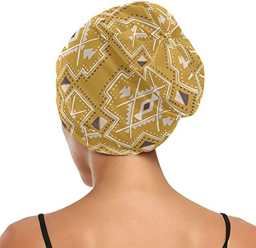 Kapa s lubanjem Sleep Honet Honet Beanies za žene Striped boemijski žuti plašten patchwork