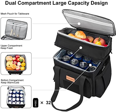 Gelugee velika taktička kutija za ručak za muškarce, izolovana vodootporna torba za ručak za višekratnu upotrebu,