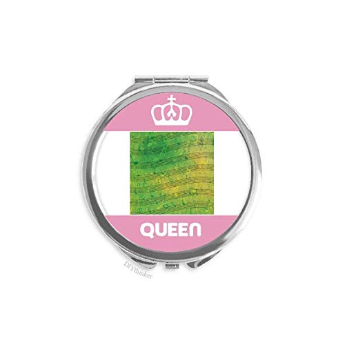 Višestruka Muzika 5-le osoblje zeleno Mini dvostrano prenosivo ogledalo za šminkanje kraljica