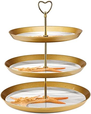 Stalci za torte Set od 3, pijesak Starfish torta postolje za prikaz stola Desert Cupcake stalak za vjenčanje