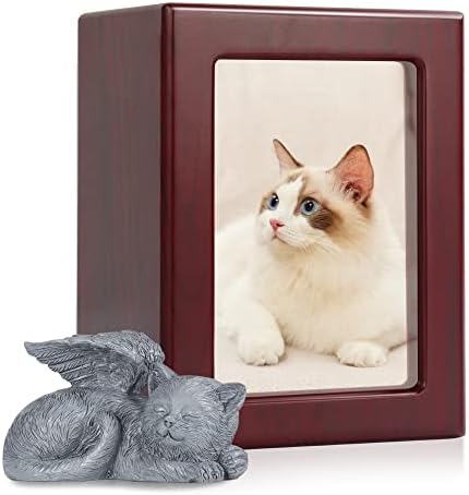 The7box kutija za urne za mačke mačka urna za pepeo urna za kućne ljubimce drvena mačka urna za kremaciju Anđeo