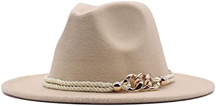 Široki rudni šeširi za muškarce Fedora Cowgirl kauboji ravne kape Fedora šeširi Bowler HATS stilski faux