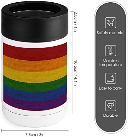 LGBT Powe Flag Cooler Cup izolirani od nehrđajućeg čelika može hladnije drhtavi nosač s poklopcima za žene muškarci