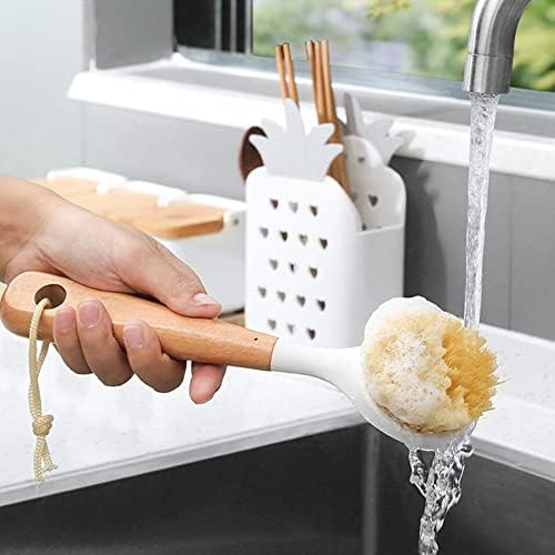 Wnpxqnt drvena dugačka ručka pana posuda za pranje četkica za pranje kućnih alata čišćenje