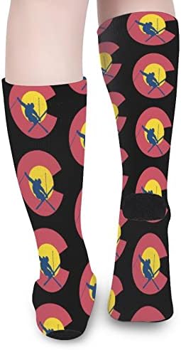 Kolorado zastava Skijanje Skijaška s tiskanim bojama Utakčavanje čarapa Atletska koljena visoke čarape za žene