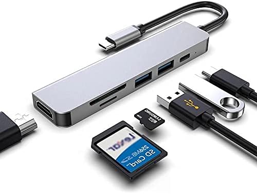 TWDYC USB HUB C Adapter 6 u 1 USB C na USB 3.0 HDMI kompatibilnu priključnu stanicu USB-C Tip C 3.0 razdjelnik