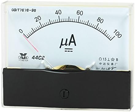 UXCell analogna strujna ploča mjerač DC 0-100UA 44C2 ampergent 100x48x80mm za testiranje automobilskih