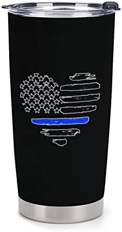 Love Blue LINE USA zastava zaslona plastična putovanja za putanje vakuum izolirane kafe šalice izdržljive
