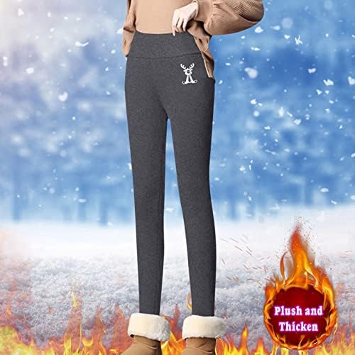 Ženske casual pantalone Visoke ženske zimske gamaše visoki struk raste guste plišane tople hlače