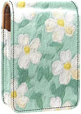 ORYUEKAN Mini torba za šminkanje sa ogledalom, torbica za kvačilo od umjetne kože, Spring White Flower