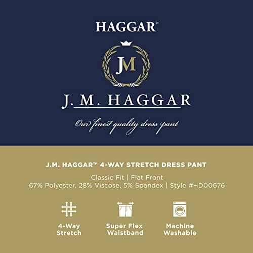 J. M. Haggar muške klasične Fit stan prednja haljina pantalone-redovne i velike & amp; Visok veličine