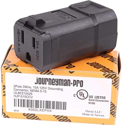 Journetman-Pro 515ccv Clamshell 15 Amp 120-125 Volt, nema 5-15R, 2pole 3Wire, ravna oštrica, Ženski priključak