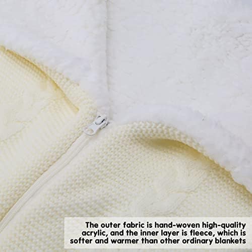 Petyoung Newborn Baby Swaddle pokrivač, višenamjenska novorođenčad fleece pokrivačica pletena kolica za spavanje