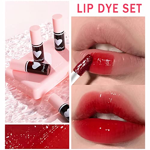 6 boja za usne Tint Stain Set, korejski sjaj za usne lip Tint Stain Plumping Mini tečni ruž za usne, višenamjenska