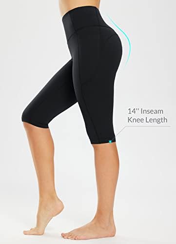 Baleaf ženska znojna dužina koljena dužina kaprimkinja yoga vježba vježbe za vježbe za ležerne ljeto s džepovima