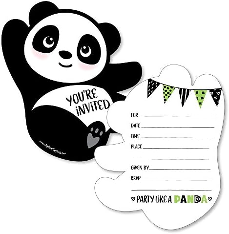 Zabava poput panda bear - oblikovanih pozivnica za popunjavanje - bebe tuš ili rođendanske