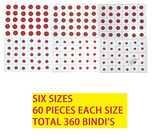 IS4A Bindi 360 Count Multicolor & višestruka Indijska svakodnevna upotreba čelo Bindi okrugla tačka