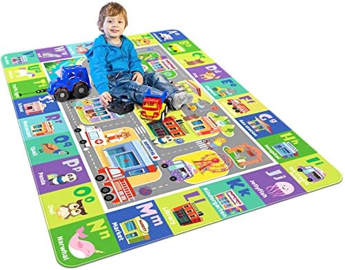 LTKOUGFAM Baby Playmat za pod, Meki plišani ABC dječji tepih za igru za malu djecu & amp; dojenčad