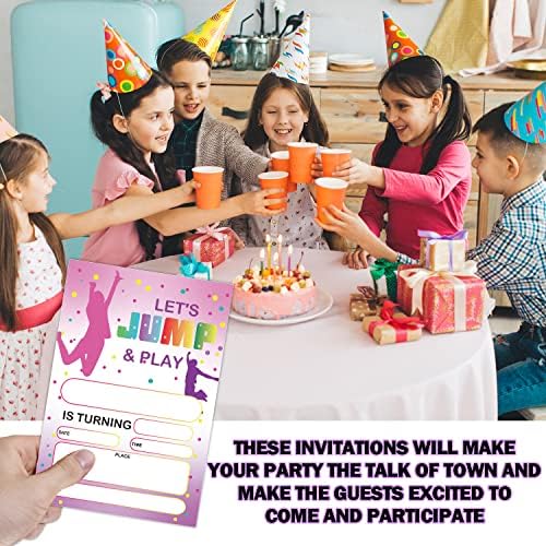 Jump Trampoline Rođendanski pozivnici, odskočne pozivnice za zabavu za dječake Dječje djece, pozivnice
