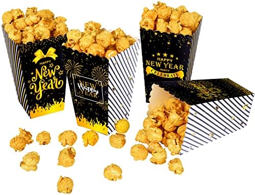 24pcs New Yeary Party Popcorn Boxes New Yeary Party Favorit Trit Bart za Novogodišnje Teme Party favorira