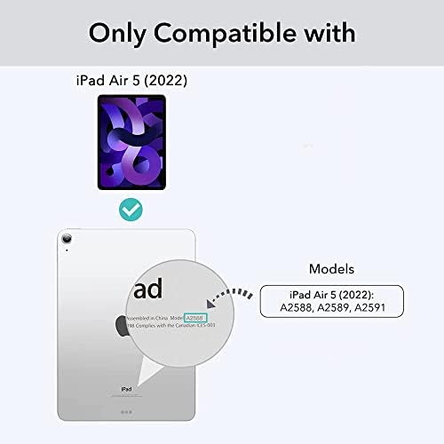 Slučaj za iPad Air 4th Generation 10,9 inča 2021, 360 Rotirajući sa moćnim magnetom, odvojiva prozirna futrola