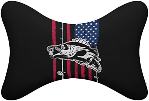 Basshing ribolov američki zastava Jastuk za automobile Soft Car Glavni za glavu Jastuk Jastuk od jastuka Jastuk