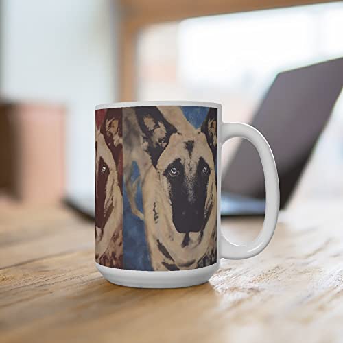Njemački ovčar keramički šalica za kafu, malinois krig lover ljubitelj poklona, ​​slatka psa krila za kafu