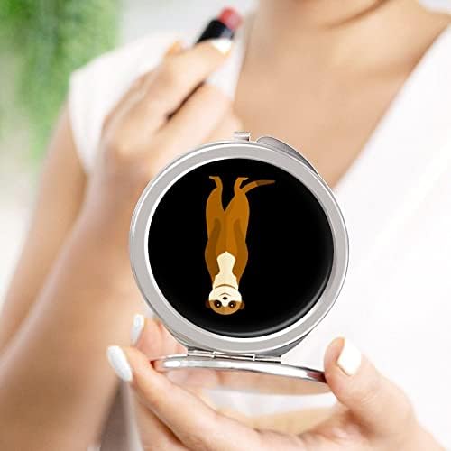 Meerkat životinjsko kompaktno džepno ogledalo prijenosno putno Kozmetičko ogledalo sklopivo dvostrano 1x / 2x