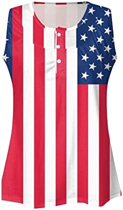 4th of July Tunic Tops for Women američka zastava Sakrij stomak majice ljeto Casual kratki rukav