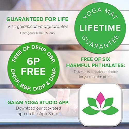 Gaiam Yoga Mat-Premium 5mm Print debelo neklizajuće vježbe & fitnes prostirka za sve vrste joge,