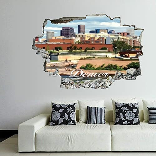 Cocackeckecken American Colorado State Denver Umjetnost Denver City Skyline Pejzaž 3D zidne naljepnice Mural