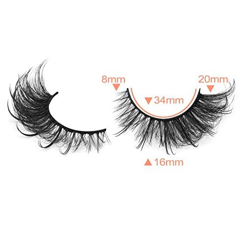Fox Eye Lashes Fluffy D Curly Fairy Fake eyes with Fairy Cat Eye Lashes Wispy Volume Russian Lashes Strip 7 Pairs