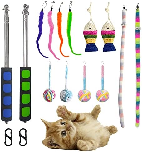 Interaktivne igračke za mačje štapiće, 2kom Uvlačivih štapića za igračke za mačke u zatvorenom prostoru