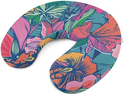 Bright Apstract Vintage cvjetni jastuk za jastuk za pjenuvši putni vrat jastuk u obliku za podršku vrata za glavu
