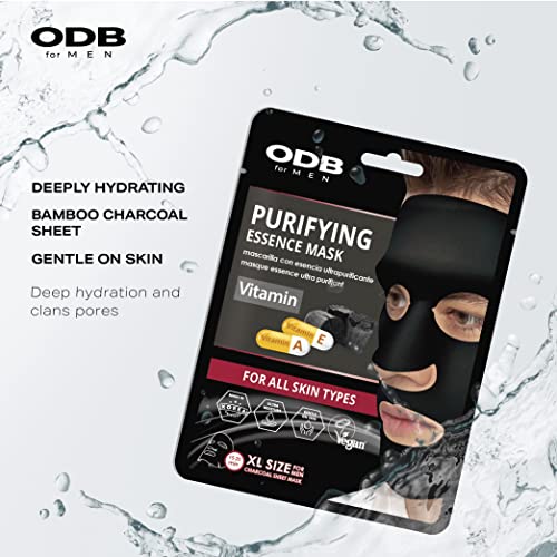 ODB for MEN Charcoal Essence sheet Mask 12 PK pročišćavajući Vitamin Mens maske za njegu kože za lice muški
