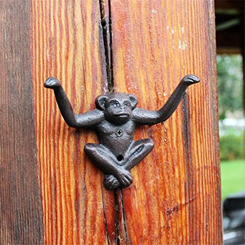 N / A Antique Monkey Live Gvozden Zidna kuka sa 2 vješalica Poljoprivreda Accenti Handmade Rustic