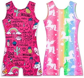rainbowsnow paket Hotpink jednorog gimnastičkih trikoa za djevojčice mala djeca Gym Biketard veličina