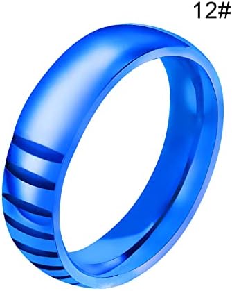 Titanium čelični plavi par prsten nakit za rođendan Prijedlog poklona za angažman za angažman prsten akrilni