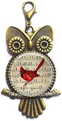 RukovanjeDecoracija Kardinal Nakit Kardinal Sov Zipper Povucite kardinal na listu, stakleni nakit