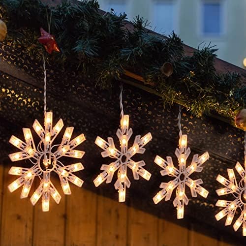 Božić Snow prozor niz svjetla na otvorenom sa kukama 8.8 Ft. 6 kapi 100 Mini sijalice spojive snežne Icicle