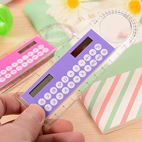 Funien mini kalkulator, 1pc 10cm Ruler Mini kalkulator ultra tanki solarni višenamjenski kalkulator
