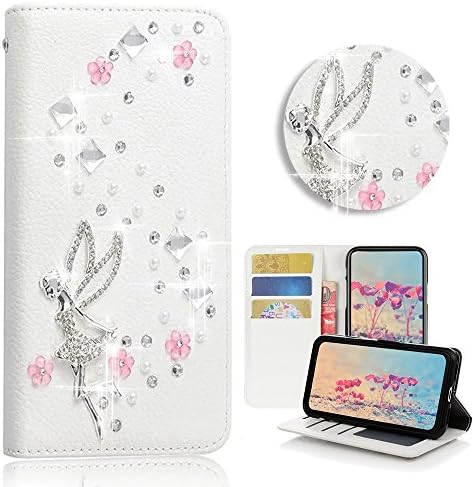 STENES BlackBerry KEY2 LE Case-Stylish - 3D Handmade Bling Crystal Butterfly Mermaid Magnetic Wallet