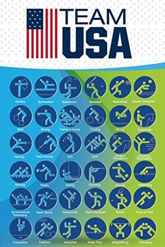 Tim USA Olimpijske igre sportski Poster učionica soba Školska kancelarija teretana motivacija motivaciona