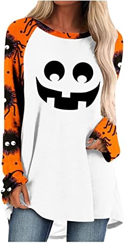 Plus veličina dugih rukava Halloween dukserica za žene kostimi bundeve vrhove pulover majica meka komforna